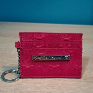 Betsey Johnson Mini Dog Key Fob Card Case Wallet